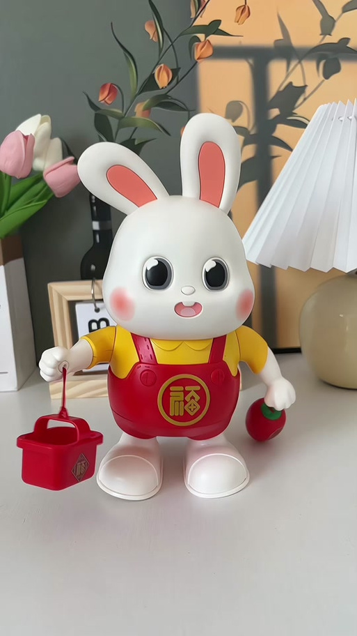 抖音是带兔耳朵即兴跳舞