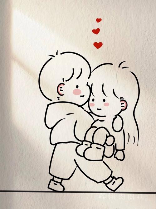 抖音上画抱抱的QQ涂鸦