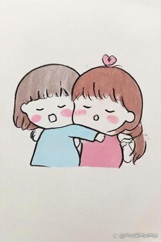 抖音上画抱抱的QQ涂鸦