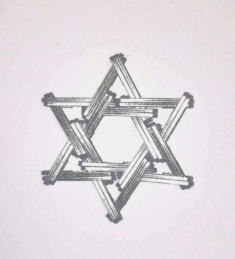 抖音订书针拼的六芒星