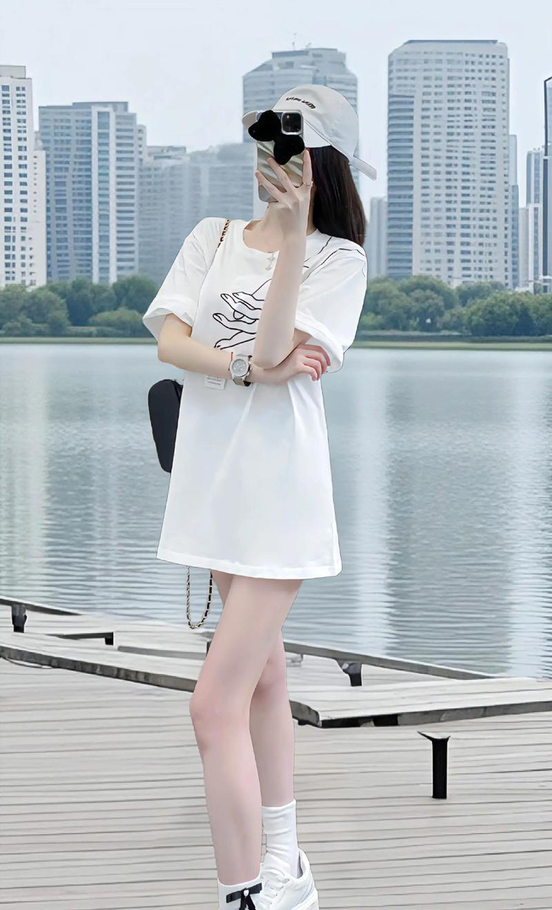 抖音同款半袖图案两面