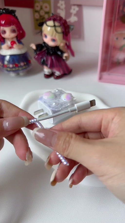 抖音上数据线怎么缠的