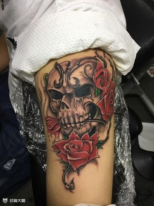 快手骷髅男孩纹身图片