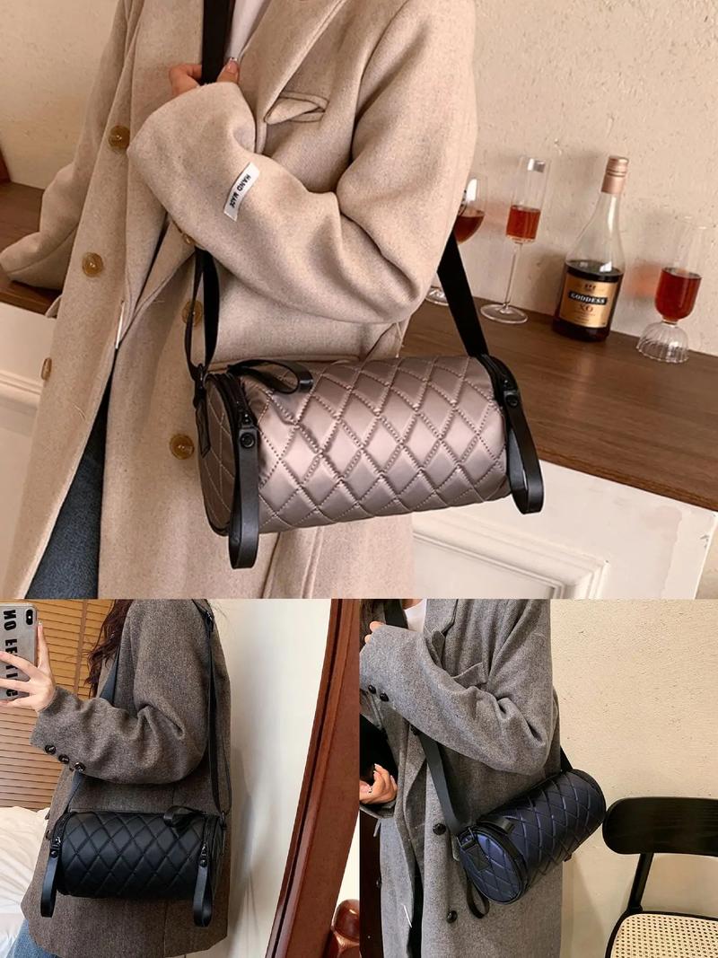 抖音上菱格单肩斜挎包