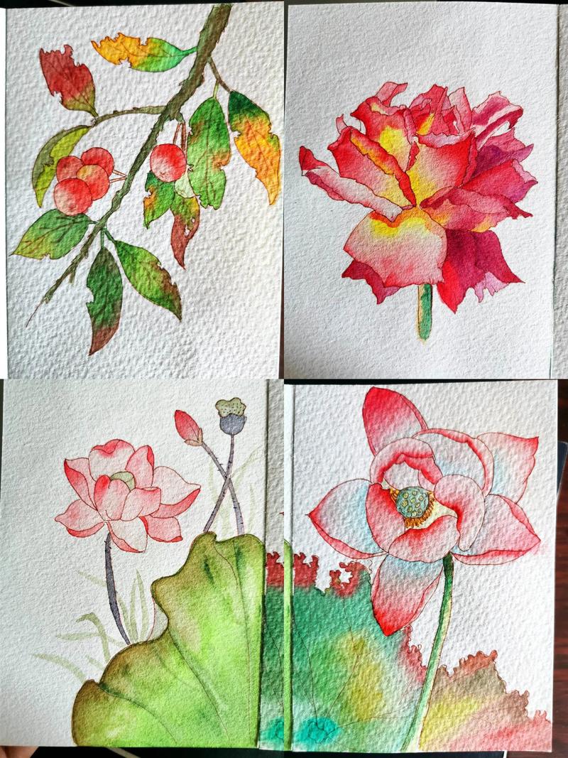 抖音上用颜料线画的花