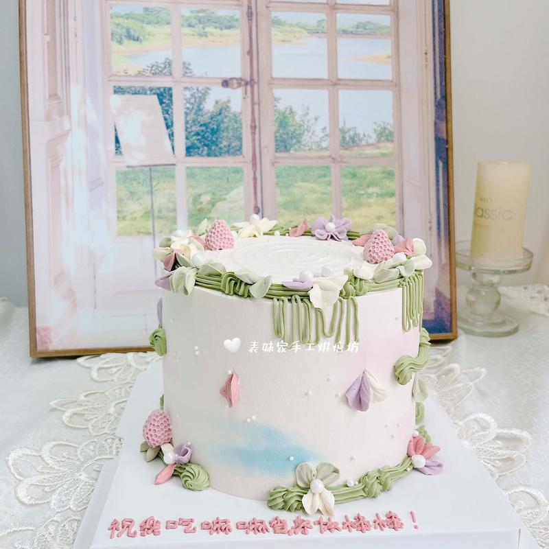 抖音网红生日蛋糕森系