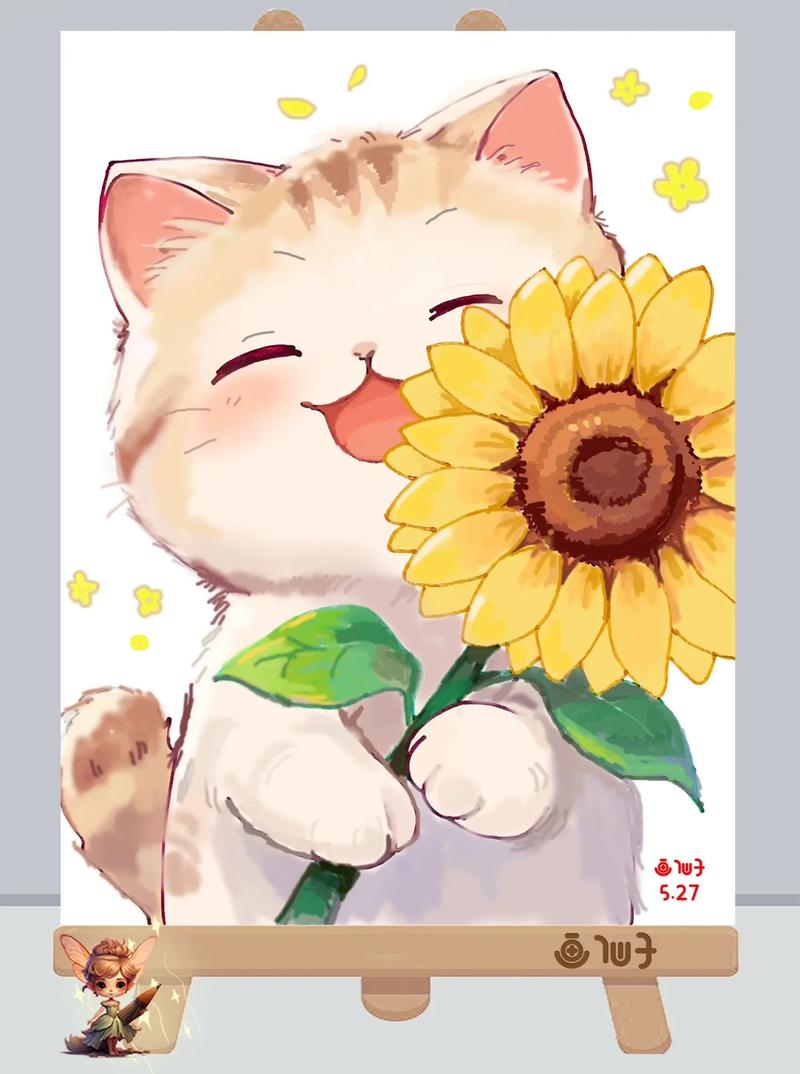 抖音太阳花和猫的视频