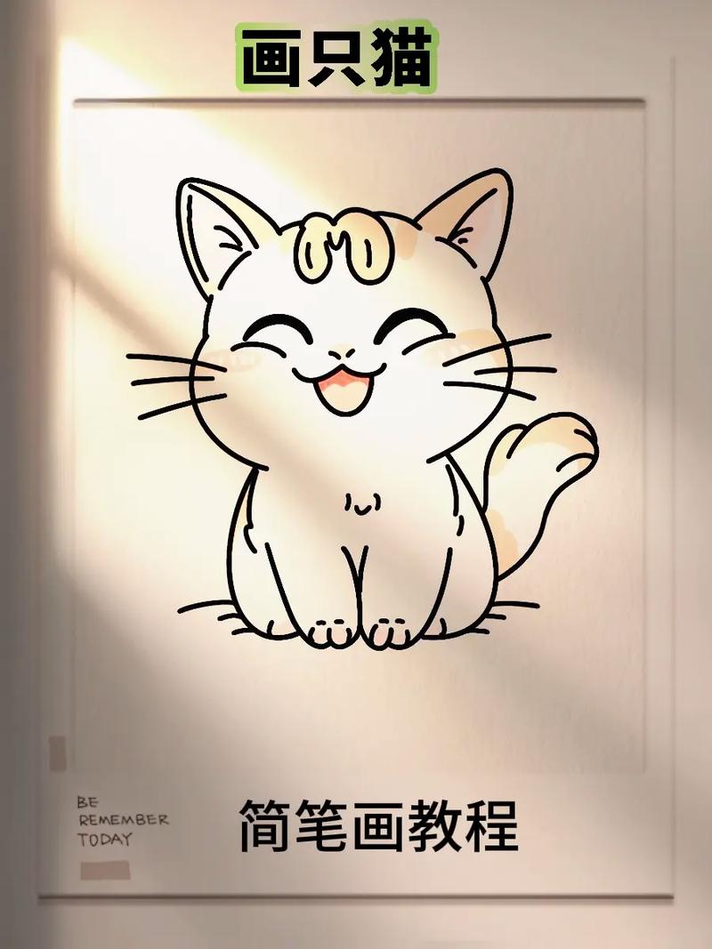 抖音里的卡通猫怎么画