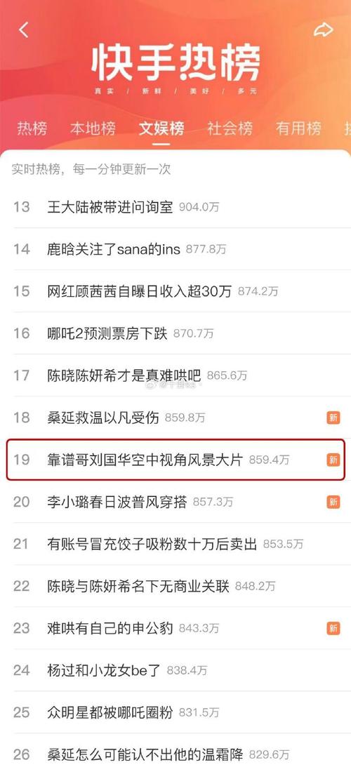 快手中的榜一是做什么