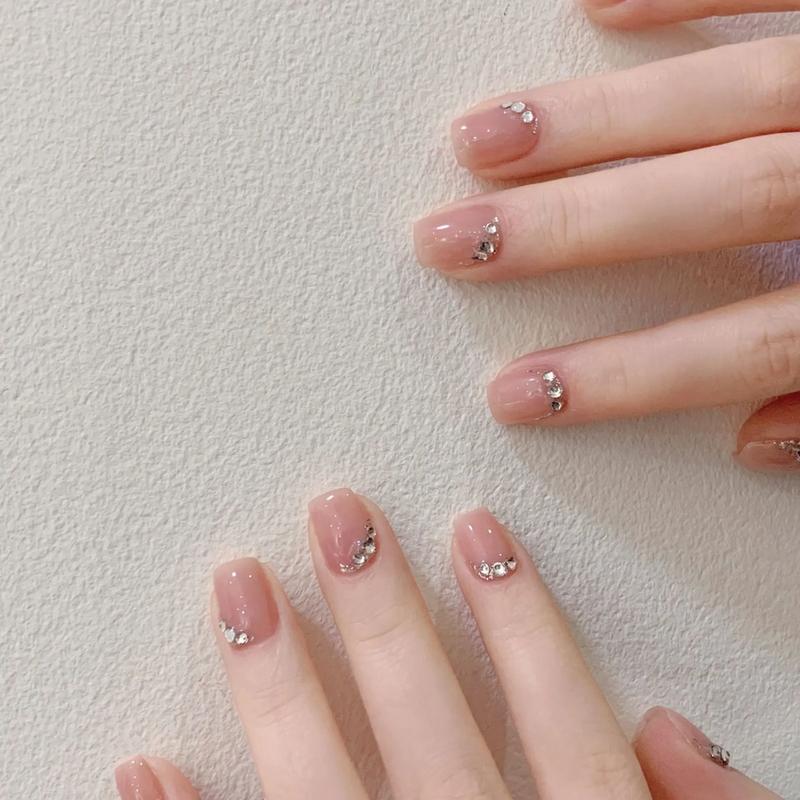 抖音网红指甲贴钻图片