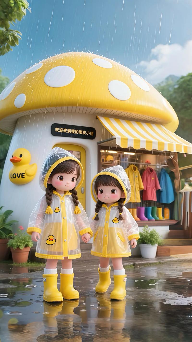 抖音小鸭子雨衣怎么收