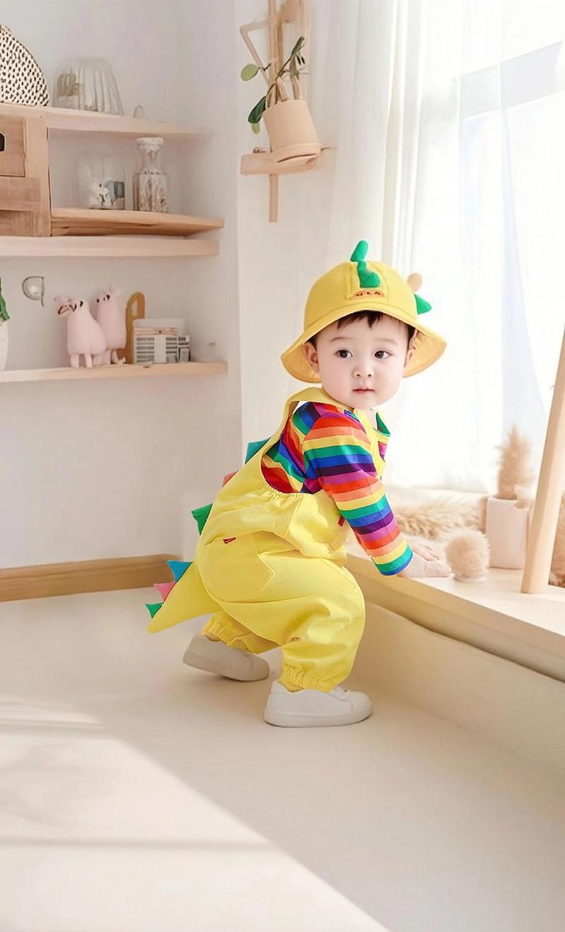 抖音小朋友恐龙背带裤