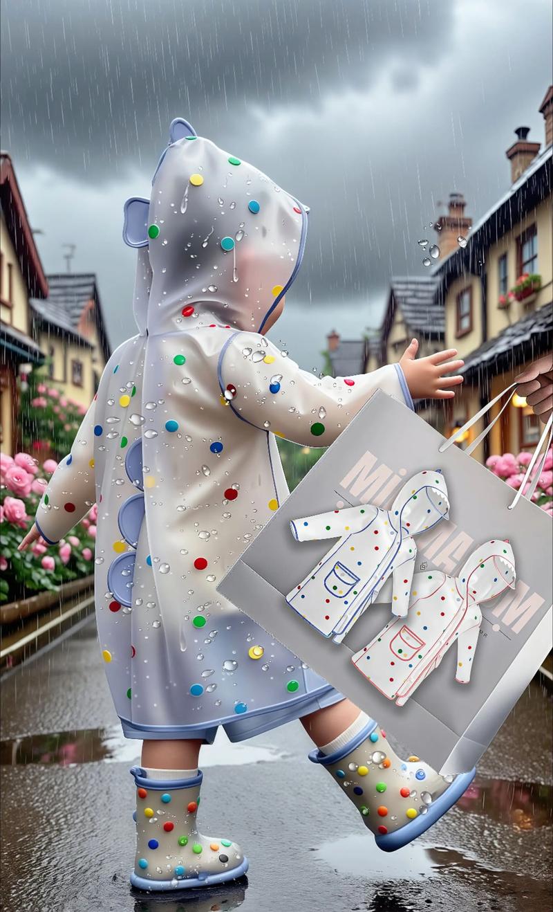 抖音款儿童雨衣怎么叠