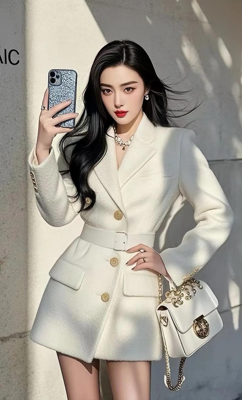 抖音同款发光白色外套