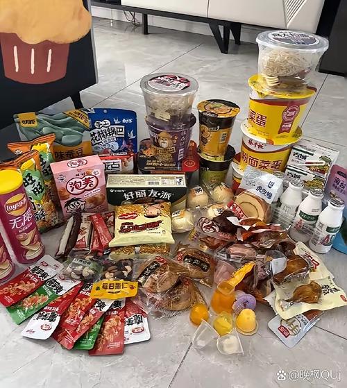 抖音一大箱零食图片
