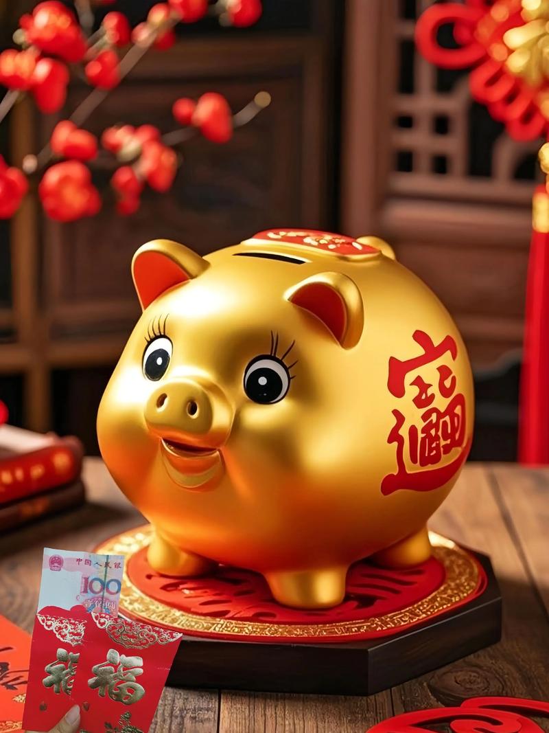 抖音锁屏的那只金猪