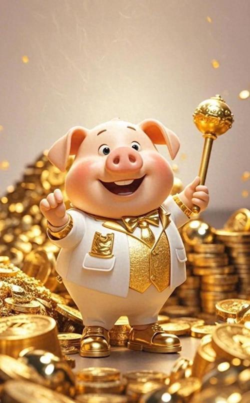 抖音锁屏的那只金猪