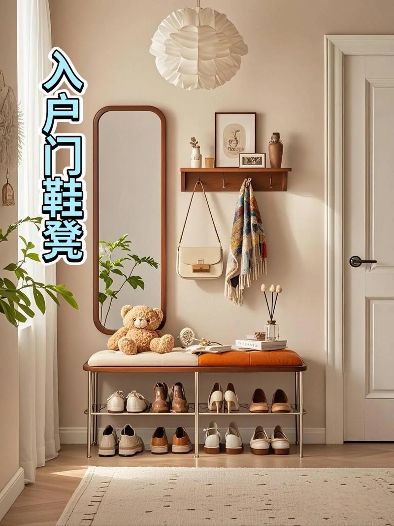 抖音里的鞋柜折叠椅