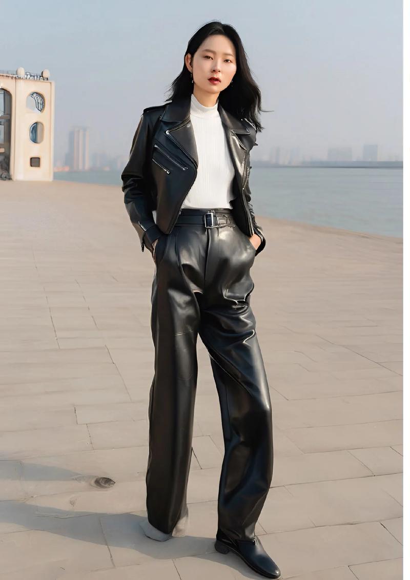 抖音上的皮裤套棉裤