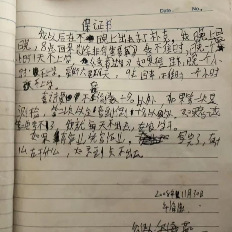 抖音同款男孩保证书