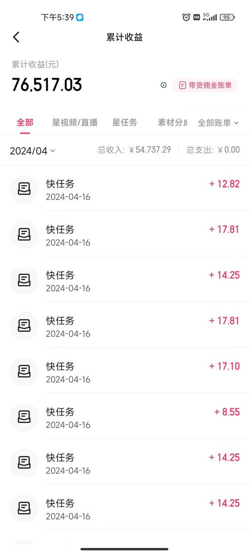 快手一个月能赚多少钱