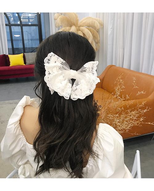抖音蕾丝蝴蝶结发夹