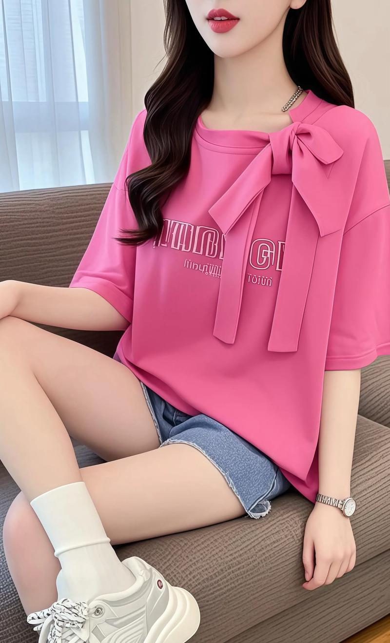 抖音粉红色上衣女孩