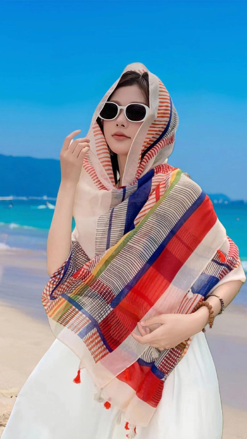 抖音沙滩巾遮阳系法
