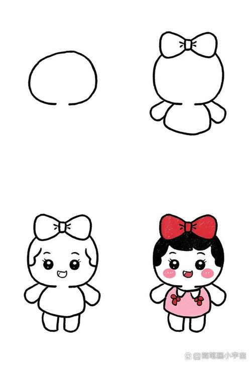 抖音可爱娃娃简笔画