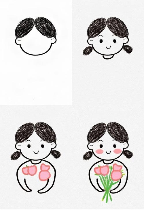 抖音可爱娃娃简笔画