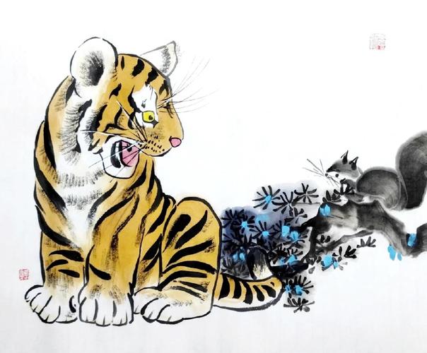 抖音唐伯虎的老虎画
