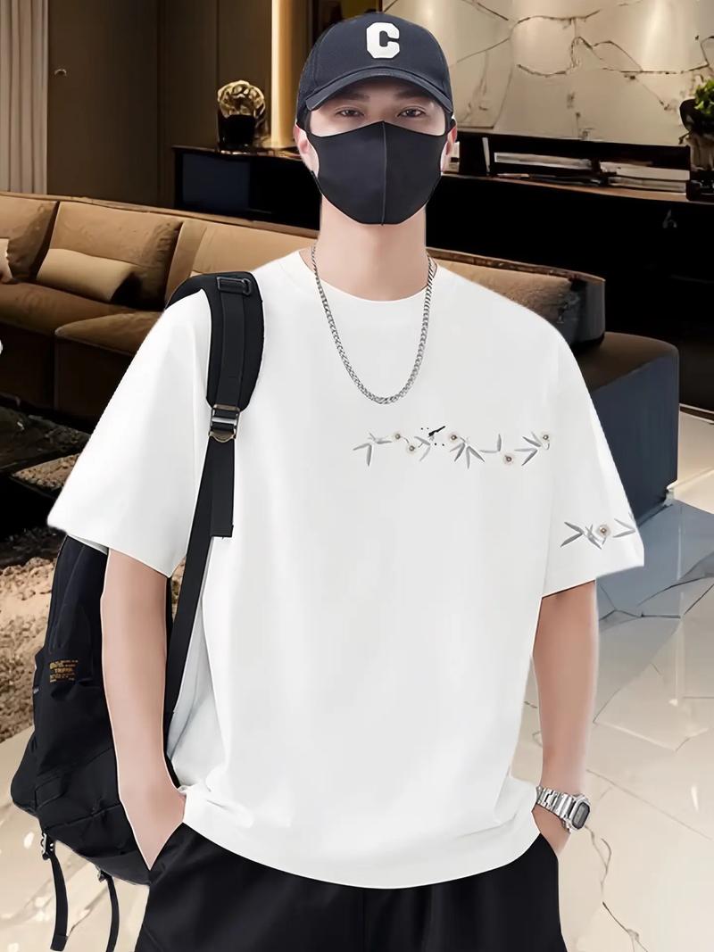 抖音送男友刺绣短袖