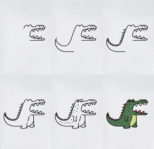 抖音用手画鳄鱼步骤