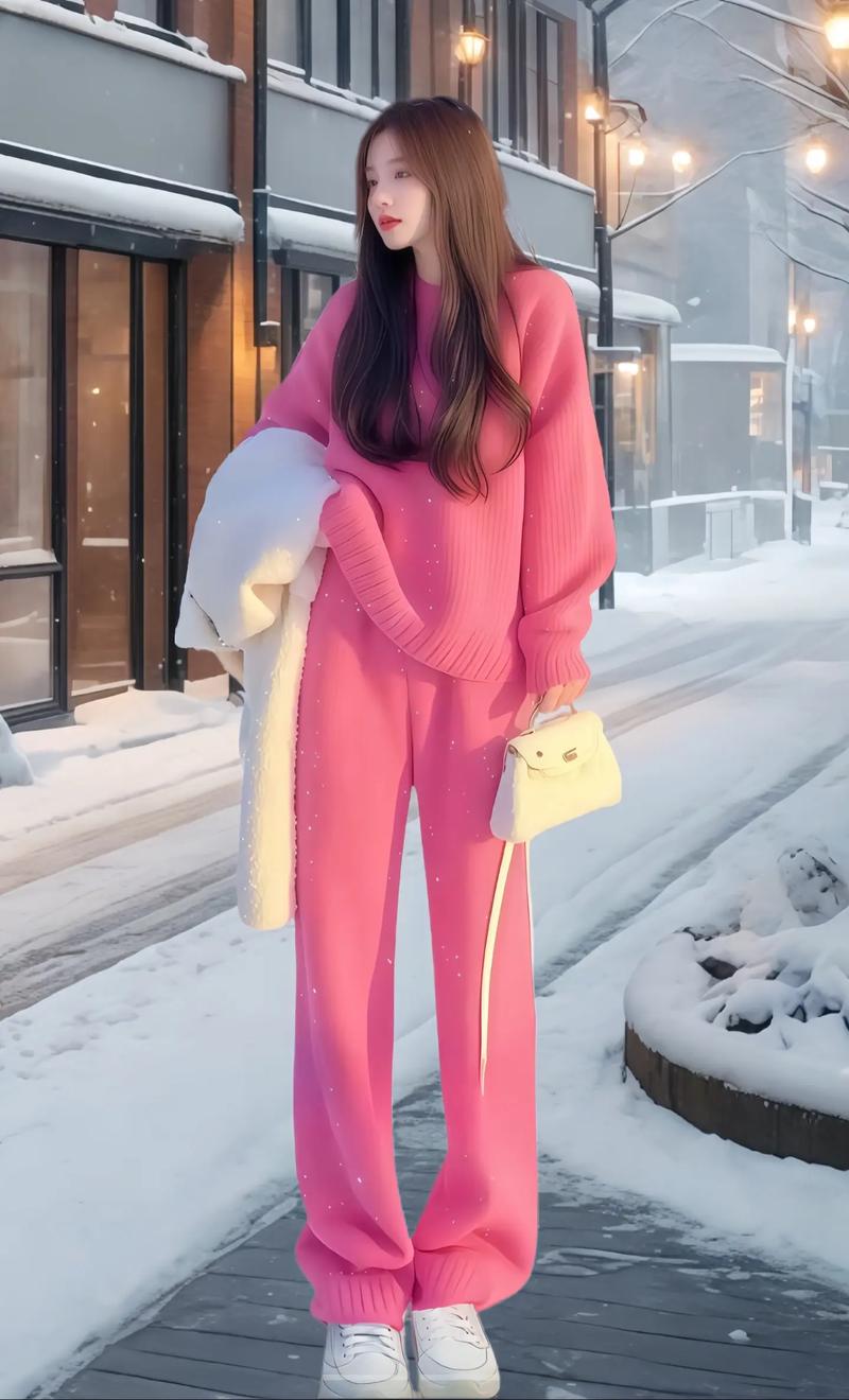 抖音粉色毛衣的姑娘